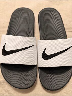 Nike Black & White Swoosh Slide Sandals